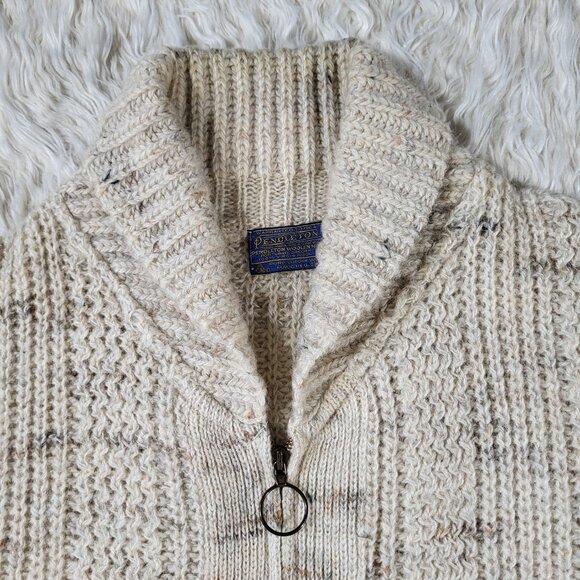 Vintage Chunky Pendleton Wool Cardigan knit Sweater Size Small - Picture 5 of 15